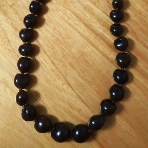 Hawaiian Kukui Tree Nut Lei Ribbon Tie Nec…